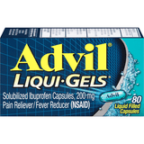 Advil Brand Pain Reliever & Fever Reducer Liqui-Gels, 80 Liquid Filled Capsules  特效止痛退烧液体胶囊 80粒装