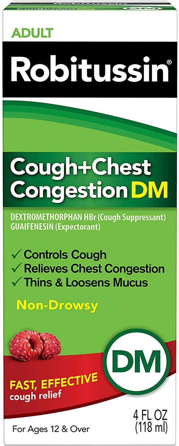 ROBITUSSIN COUGH & CHEST CONGESTION DM MAX STRENGTH LIQUID BERRY 4 OZ