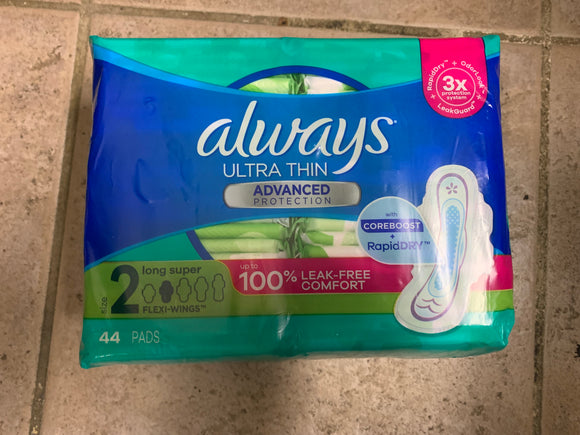 Always - ultra Thin (Long Super , Size 2) 44 Pads