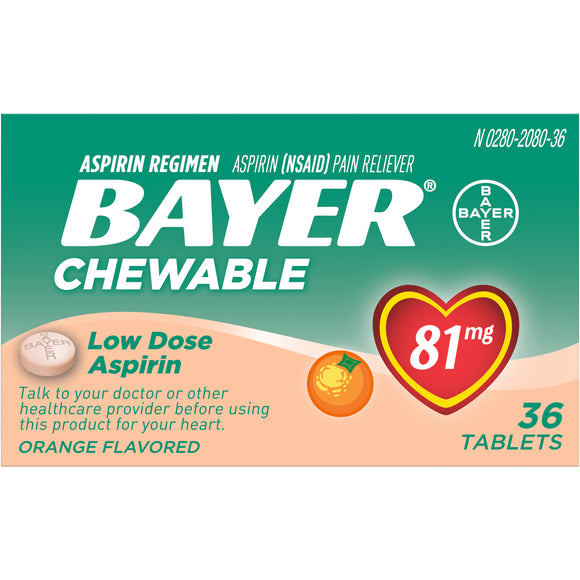 BAYER CHILD ASPIRIN 81MG 36TAB