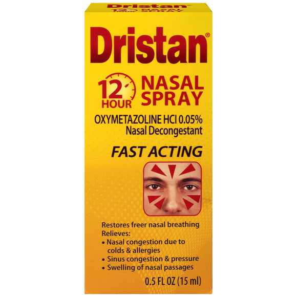 Dristan Brand 12-Hour Decongestant Nasal Spray 0.5 fl oz (15mL) Box 12小时 鼻腔喷雾