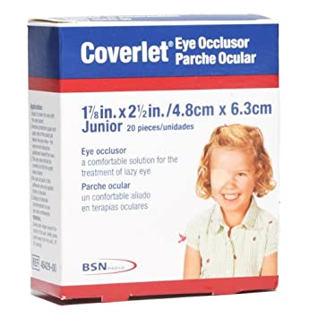 Coverlet Brand Eye Occlusor, Junior 1-7/8x2-1/2 in. (4.8x6.3cm) 20 Pieces  护眼贴 (遮眼贴) 20片