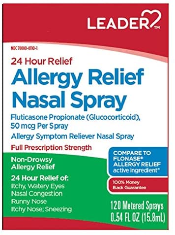 Leader Brand Allergy Relief Nasal Spray, 120 Metered Sprays, 0.54 fl oz (15.8 mL) 抗过敏鼻腔喷雾, 約 120次噴霧