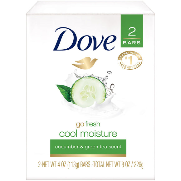 Dove go fresh Beauty Bar Cucumber and Green Tea - 2 count, 4 oz each