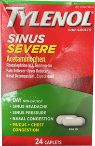 Tylenol Sinus Severe Non-drowsy Pain & Congestion Relief Caplets - Acetaminophen - 24ct