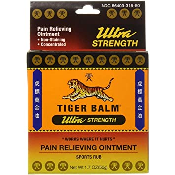 Tigar Balm Brand Ultra Strength Pain Relieving Ointment 1.7 oz (50g) 虎标万金油  运动版