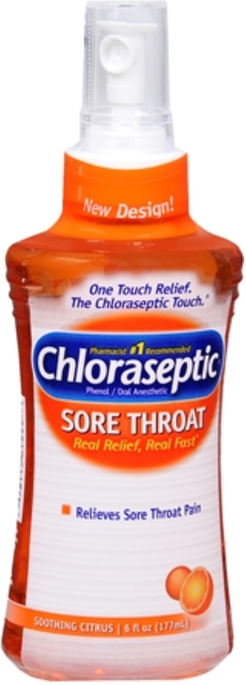 Chloraseptic Brand Sore Throat Spray, Orange Flavor, 6 fl oz 177 mL) 喉咙痛喷雾，橙子味