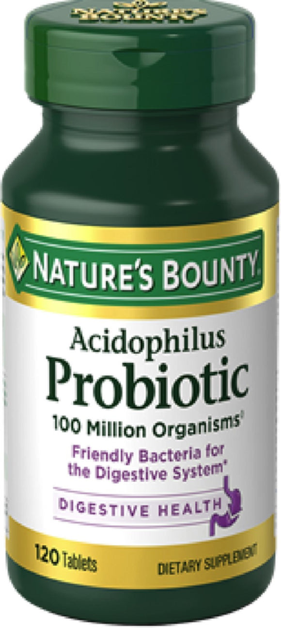 NATURE'S BOUNTY ACIDOPHILUS PROBIOTIC TABLETS 120 CT