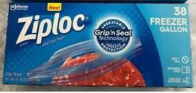 Ziploc Brand 38 Freezer Gallon Bags (10-9/16 x 10-3/4 IN)  冰箱食物儲存袋 38個