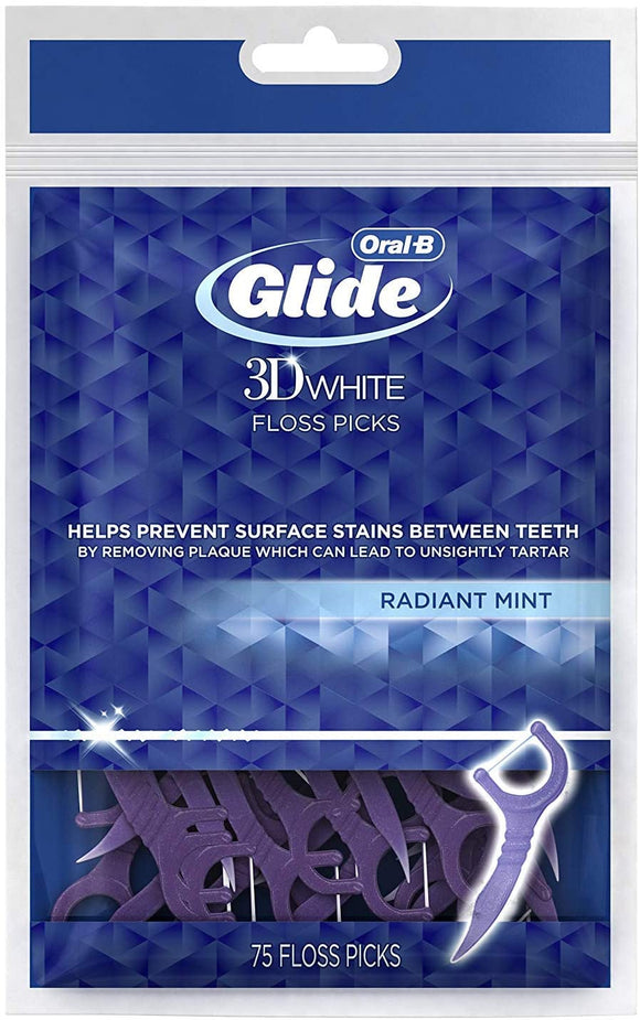 Oral-B Glide 3D White Dental Floss Picks Radiant Mint 75 ct