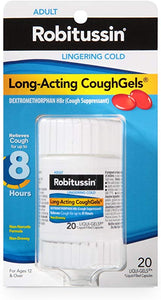ROBITUSSIN 成人长效止咳凝胶液体填充胶囊20粒