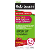 Robitussin Brand Adult Severe Multi-Symptom Cough Cold and Flu Medicine, 4 fl oz (118mL)  成人, 適合嚴重多症狀咳嗽感冒和流感藥水