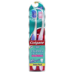 Colgate 360 Enamel Health, Extra Soft Toothbrush for Sensitive Teeth - 2 pk