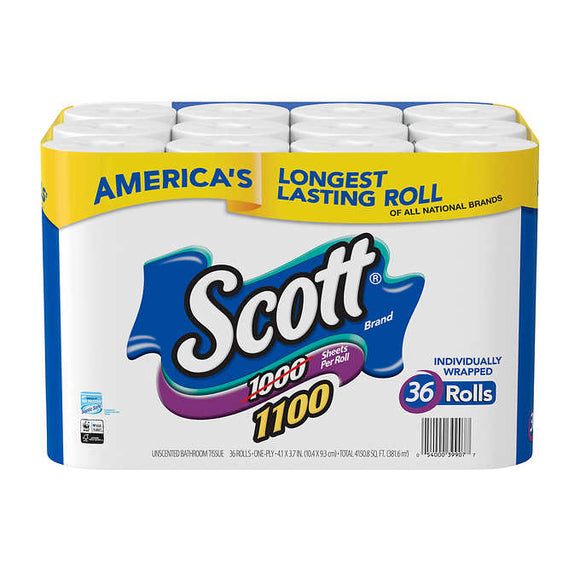 SCOTT 1100 Bath Tissue 36 ROLLS