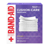 Band-Aid Brand Cushion Care Non-Stick Gauze Pads, Individually-Wrapped, Small, 2 in x 2 in, 10 ct  邦迪 垫式护理纱布垫 10片装