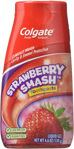 Colgate Brand Fluoride Toothpaste Strawberry Smash Liquid Gel 4.6 oz (130g)  高露洁, 含氟啫喱牙膏 草莓味