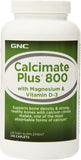 GNC Brand Calcimate Plus 800 with Magnesium & Vitamin D-3, 240 Caplets  钙片 含镁和维生素D-3 胶囊 240粒装