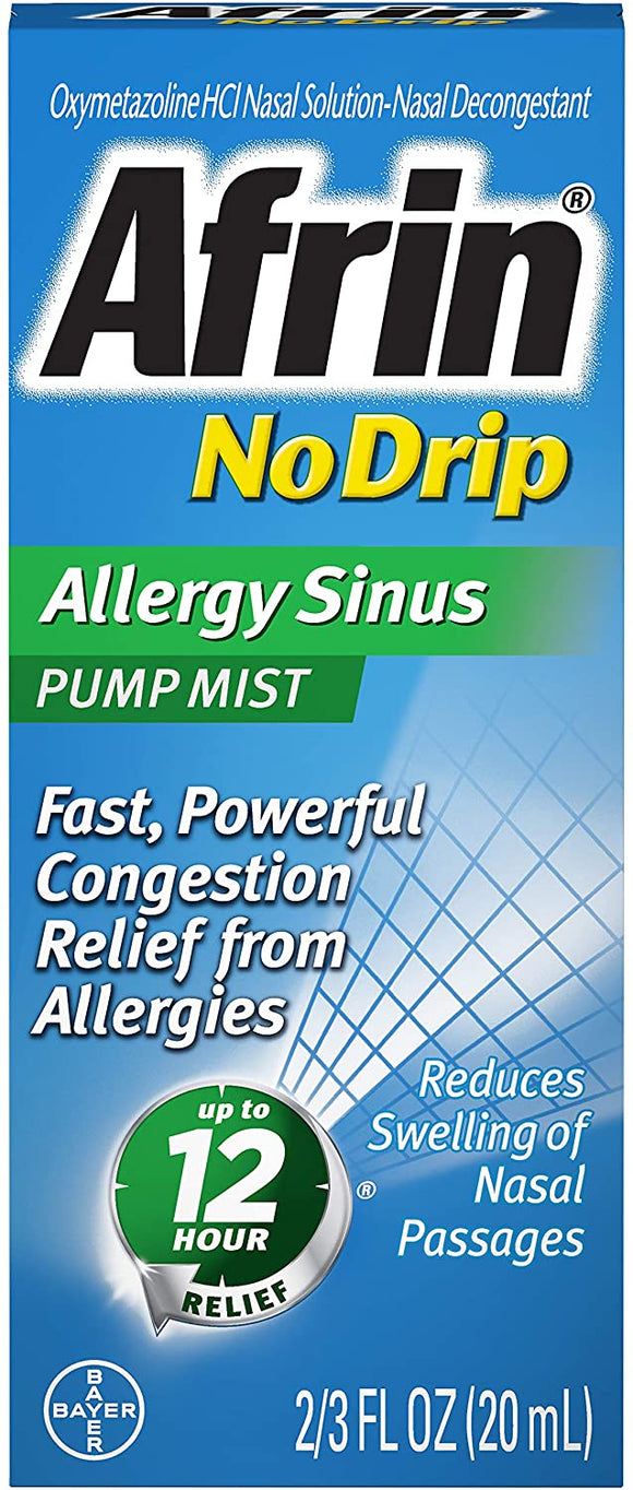 Afrin Brand No Drip Allergy Sinus Pump Mist - 0.5 fl oz (15 mL)  鼻腔过敏喷雾
