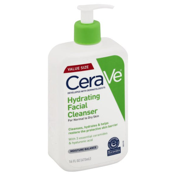 CeraVe Brand Hydrating Facial Cleanser for Normal to Dry Skin 16 Fl oz (473 mL)  保湿洗面乳 中/干性肌肤