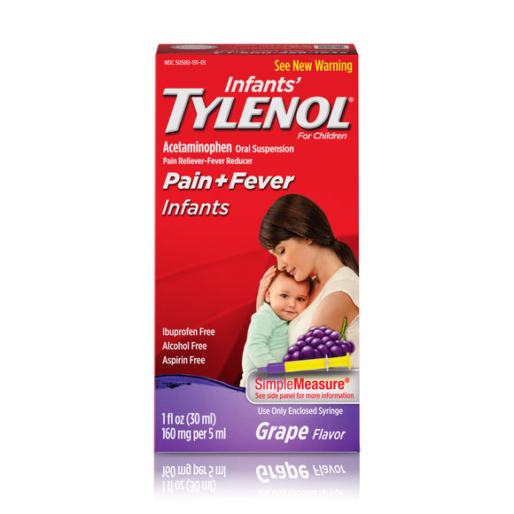 TYLENOL INFANT'S GRAPE FLAVOR PAIN + FEVER 1OZ