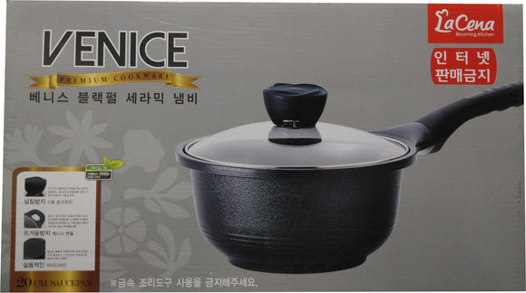 Venice Premium Cookware 20 cm Sauce Pot Single Handle Black 韓國單把手黑色鍋