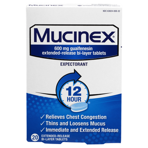 Mucinex 12-Hour Chest Congestion Expectorant Tablets - 20 count