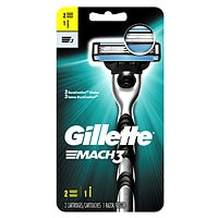 Gillette Brand Mach3, 1 Razor + 2 Cartridges  吉列, Mach3、1枚剃刀+ 2根墨盒