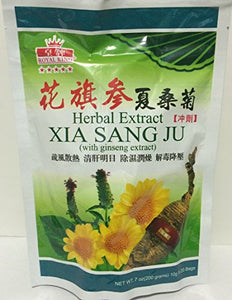 皇牌 花旗参夏桑菊冲剂Xia Sang Ju with Ginseng Extract 7 oz (10g x 20 Bags) Royal King Brand