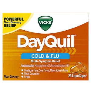 Vicks Dayquil Cold & Flu Multi-symptom Medicine Liquicaps - 24ct