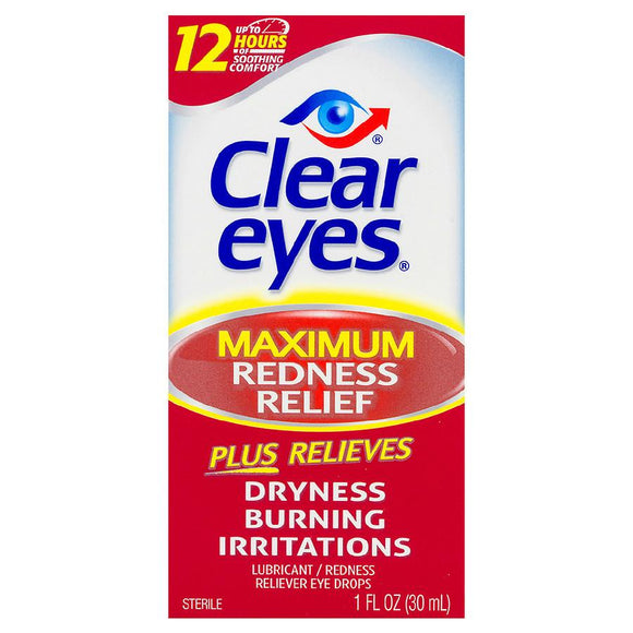 Clear Eyes Eye Drops, Maximum Redness Relief 0.5oz(BJ 新品)
