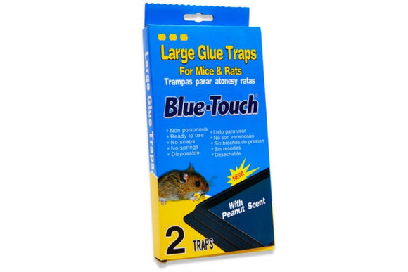 LARGE GLUE TRAPS FOR Mice & Rats (2 TRAPS) #32202 Blue-Touch Brand  老鼠膠陷阱