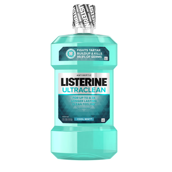 Listerine Brand Ultraclean Oral Care Antiseptic Mouthwash, Cool Mint, 1L 李斯特林 口腔护理抗菌漱口水，薄荷味，1升