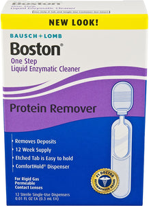 Bausch+Lomb Boston Brand One Step Liquid Enzymatic Cleaner 0.01 fl oz*12 博士伦隐形眼镜清洁液 0.3 ml*12