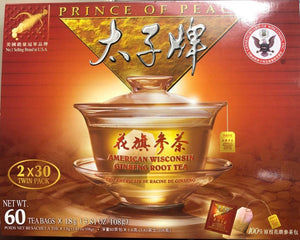 太子辉 花旗参茶 Prince of Peace Brand American Wisconsin Ginseng Root Tea, 1.8g x 60 Tea Bags