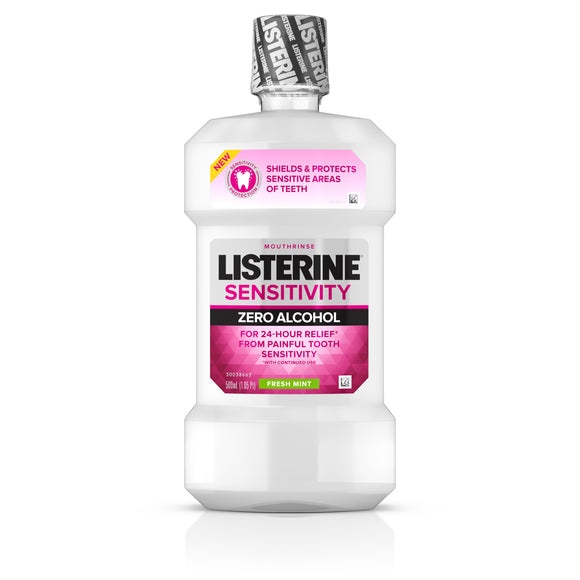 Listerine Brand Sensitivity Alcohol-Free Mouthwash in Fresh Mint, 500 mL  李斯特林 敏感型 无酒精漱口水 500毫升