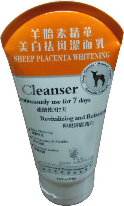 Deity America Brand Sheep Placenta Whitening Cleanser, Revitalizing & Refreshing 5.68 oz (168g)  羊胎素精華, 美白去斑潔面乳