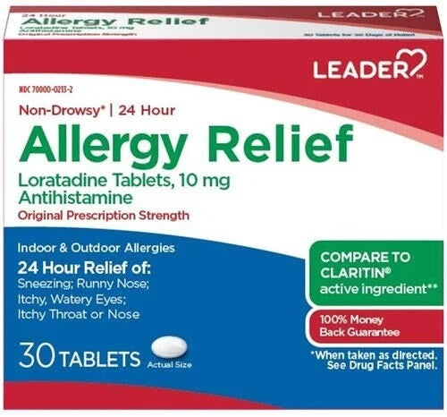 Leader Brand Allergy Relief 24hr Allergy Relief Tablets 30 Tablets  24小時過敏緩解片