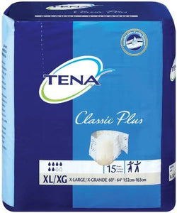 TENA Brand Classic Plus Brief, X-Large 60"-64" (152-163cm), 15 Count  成人內褲，加大碼 X-Large 60"-64" (152-163cm