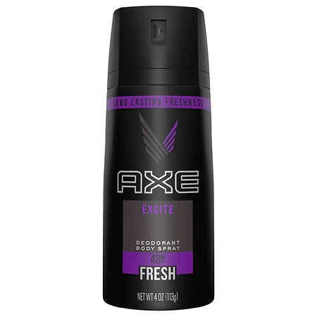 AXE Brand Excite Body Spray for Men 4 oz (113g)  去除身體臭味噴霧