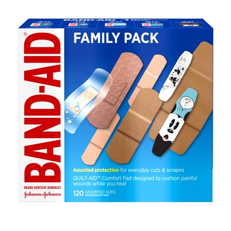 BAND-AID Brand Adhesive Bandages, Family Pack (Assorted Size, 120 ct)  創可貼, 家庭裝