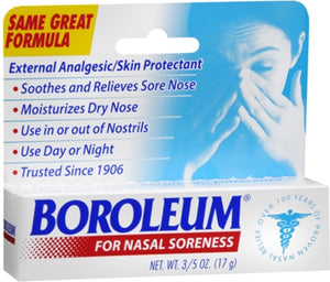 Boroleum Brand Ointment, For Nasal Soreness 3/5 oz (17g)  軟膏, 鼻酸痛