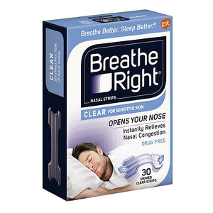 Breathe Right Brand Small and Medium Clear Nasal Strips - 30 Count  透明鼻貼中小號, 協助呼吸