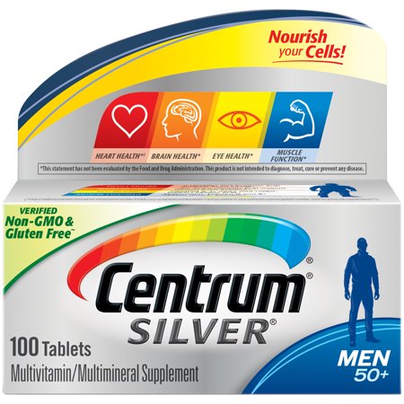 Centrum Silver Brand For Men 50+ Multivitamin/Multimineral Supplement Tablets 100ct  多種維生素/多種礦物質補充劑片