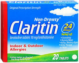 CLARITIN ALLERGY RELIEF 24 HOUR TABLETS 20 CT