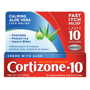 Cortizone 10 Brand Maximum Strength Aloe Anti-Itch Crème, 1 oz (28g)   最大強蘆薈止癢軟膏