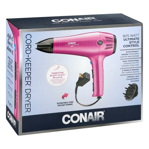 Conair Brand Dryer - Ion Shine Cord-Keeper 1875 Watt Ultimate Style Control  電離子吹風機