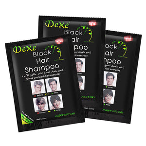 Dexe Brand Black Hair Shampoo (Instant Hair Dye, Black Color, 25ml)  洗髮露 (即時染髮劑，黑色)
