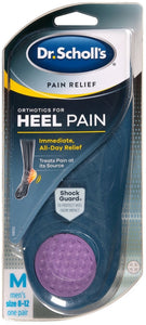 Dr Scholl's Brand Pain Relief Orthotics Heel Pain, Men's Size: 8-12, 1 Pair  男性腳跟緩解疼痛矯形鞋墊 (尺碼: 8-12) 1對