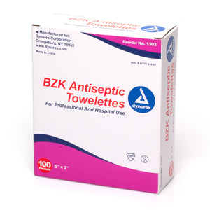 Dynarex 消毒清洁棉片 BZK Antiseptic Towelettes 100 片PACKETS