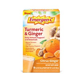 Emergen C Turmeric & Ginger, Citrus-Ginger (18 pack, 0.32 oz packets) 薑黃和生薑，柑橘生薑 (18包，0.32盎司小包)
